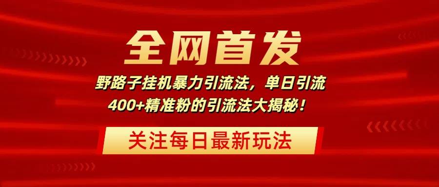 全网首发，野路子挂机暴力引流法，单日引流400+精准粉的引流法大揭秘！-搞钱帮