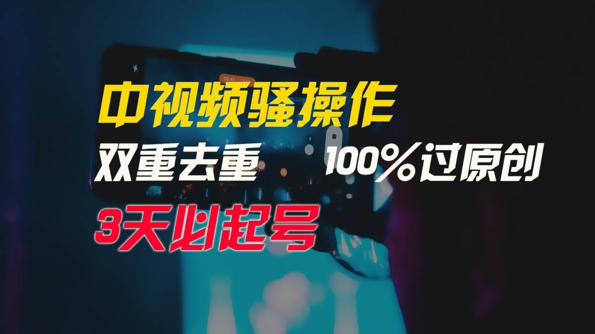 中视频骚操作，双重去重100%过原创，3天比必起号，简单无脑，月入3W+-搞钱帮