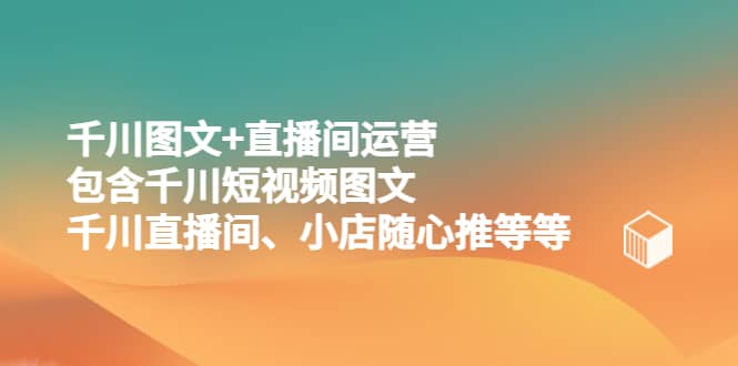 千川图文+直播间运营，包含千川短视频图文、千川直播间、小店随心推等等-搞钱帮