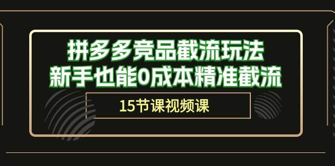 拼多多竞品截流玩法，新手也能0成本精准截流（15节课）-搞钱帮