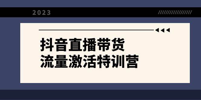 抖音直播带货-流量激活特训营，入行新手小白主播必学（21节课+资料）-搞钱帮