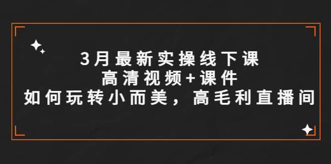 3月最新实操线下课高清视频+课件，如何玩转小而美，高毛利直播间-搞钱帮