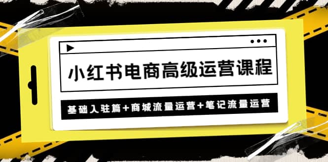 小红书电商高级运营课程：基础入驻篇+商城流量运营+笔记流量运营-搞钱帮