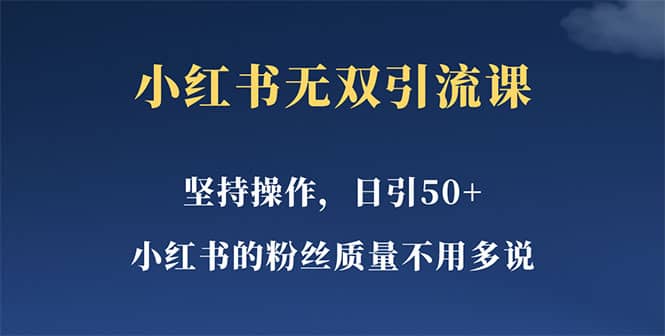 小红书无双课一天引50+女粉，不用做视频发视频，小白也很容易上手拿到结果-搞钱帮