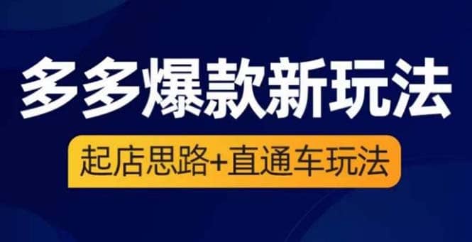 2023拼多多爆款·新玩法：起店思路+直通车玩法（3节精华课）-搞钱帮