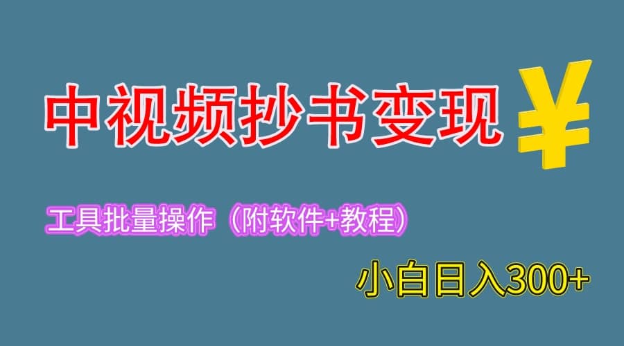 2023中视频抄书变现（附工具+教程），一天300+，特别适合新手操作的副业-搞钱帮