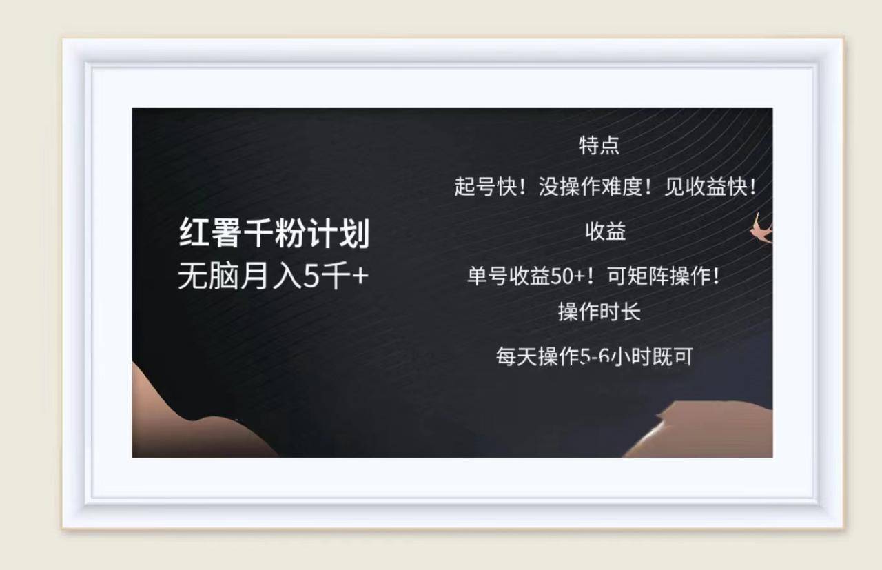 红薯千粉计划无脑月入5千➕！既做既赚！-搞钱帮