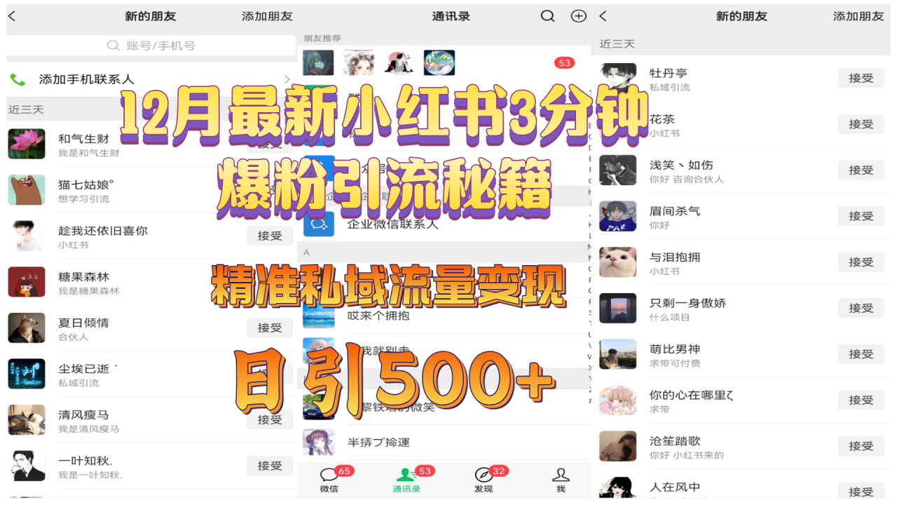 12月最新小红书3分钟爆粉引流秘籍，精准私域流量变现 日引500+-搞钱帮