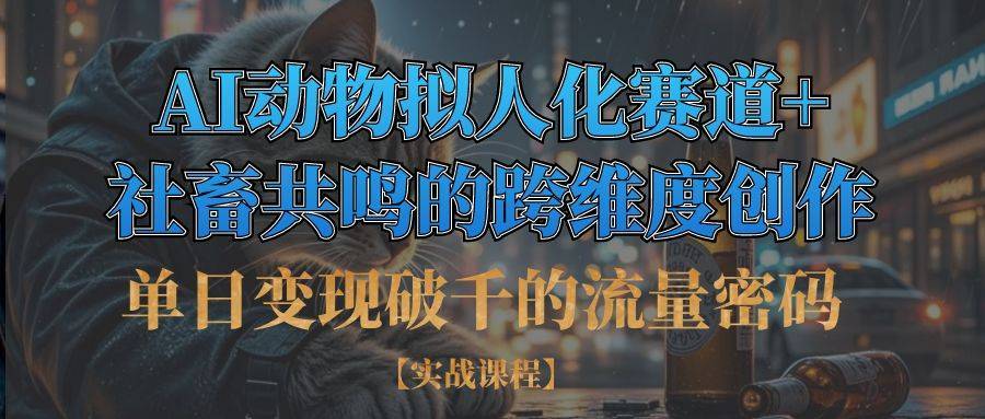 单日变现破千的流量密码,AI动物拟人化赛道+社畜共鸣的跨维度创作-搞钱帮
